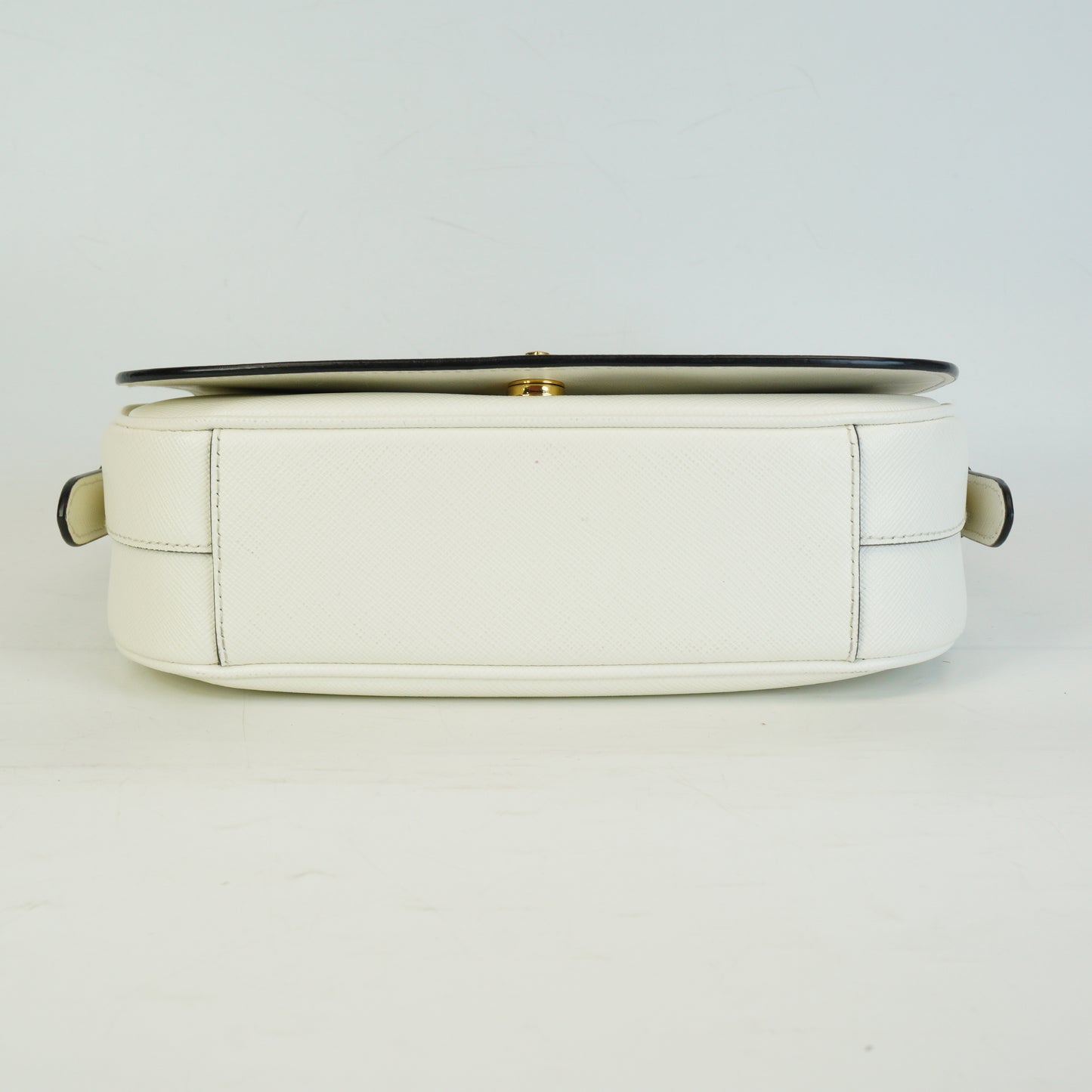 Prada Pionnière Saddle Crossbody Small White GHW