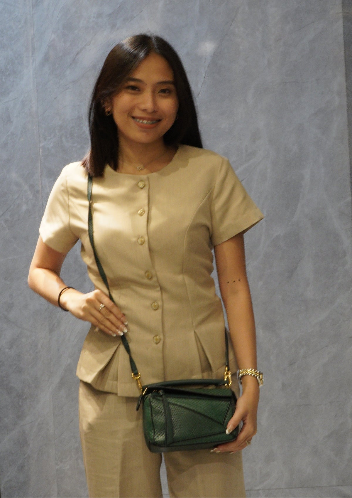 Loewe Puzzle Crocodile Green GHW Mini