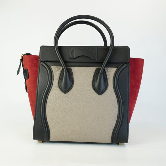 Celine Tricolor Micro Luggage Tote Medium GHW