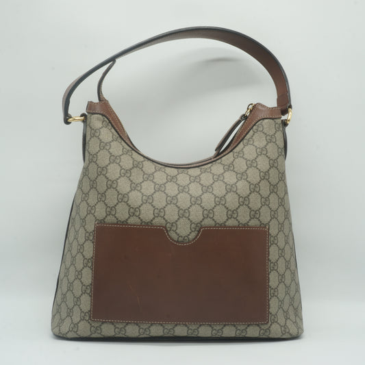 Gucci GG Supreme Linea A Hobo Bag Medium GHW