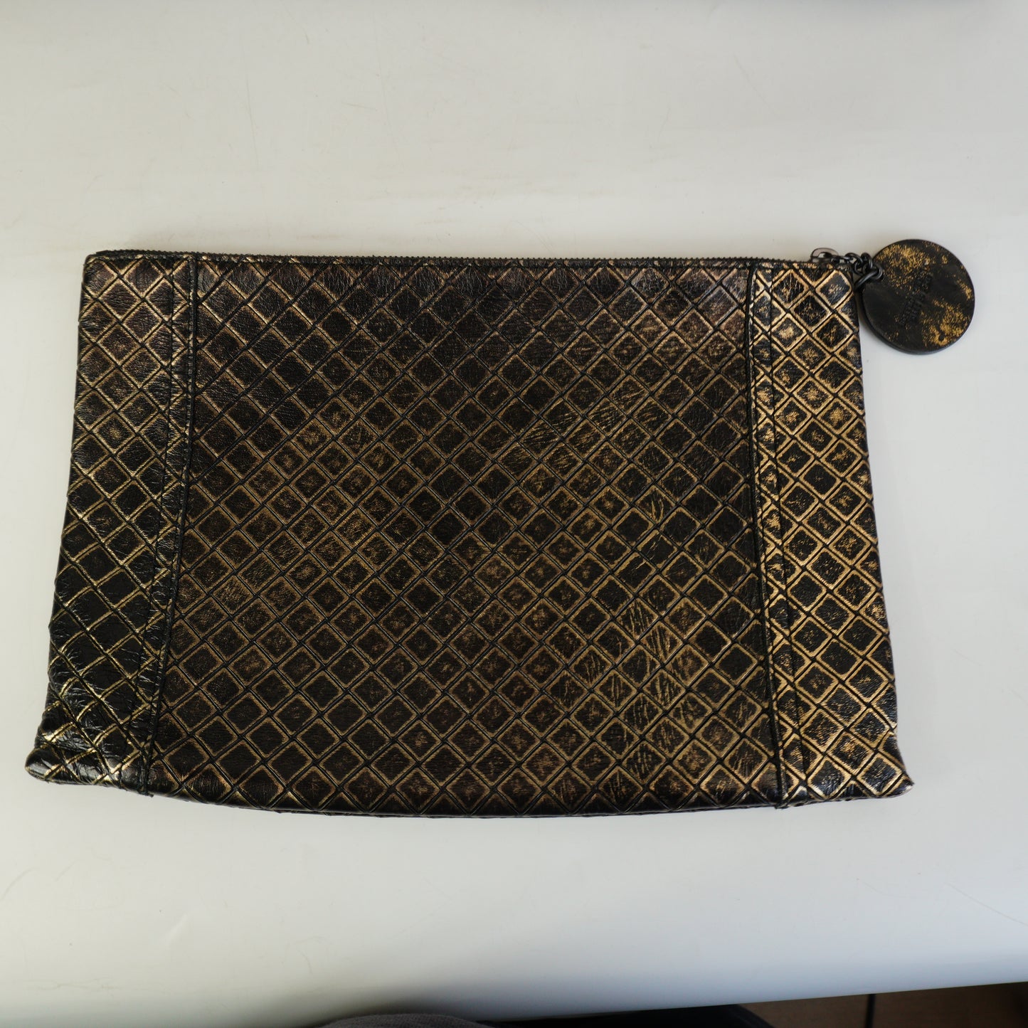 Bottega Veneta Intrecciomirage Leather Black/Gold Large