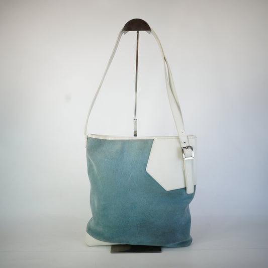 Loewe Anagram Suede Shoulder Bag 28 SHW