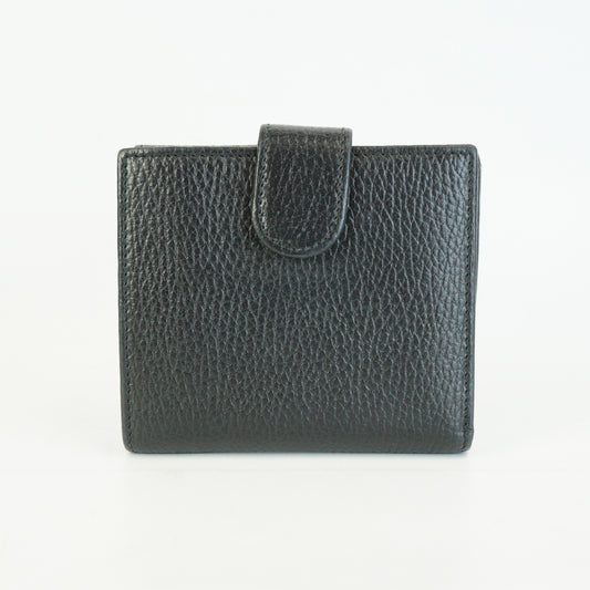 Gucci Interlocking G Pebbled Compact Wallet Black