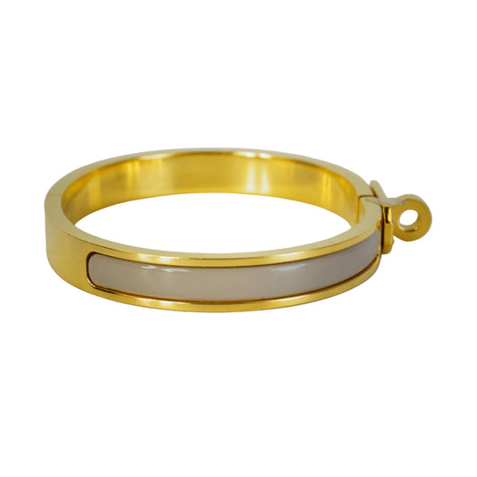 Hermes Minniclic Kelly Bracelet gray&gold