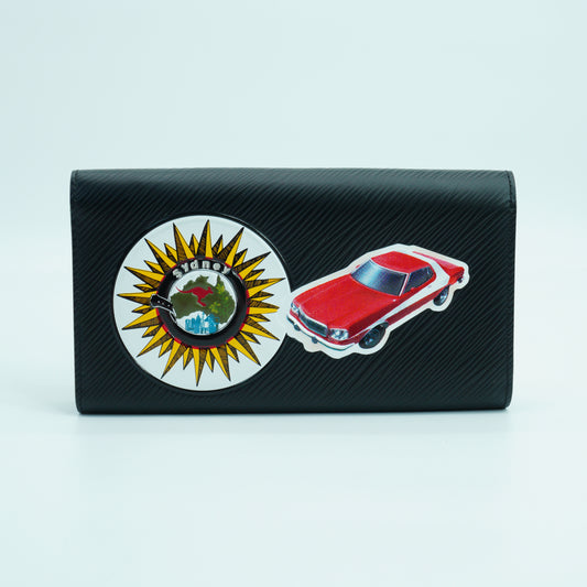 Louis Vuitton Black Epi Twist World Tour Wallet SHW