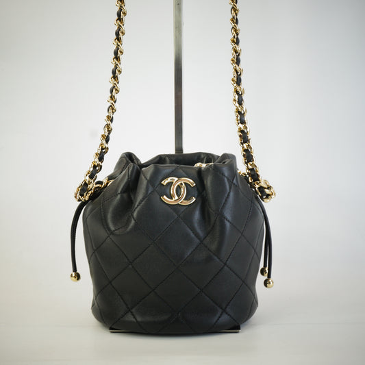 Chanel Bucket Black GHW Small