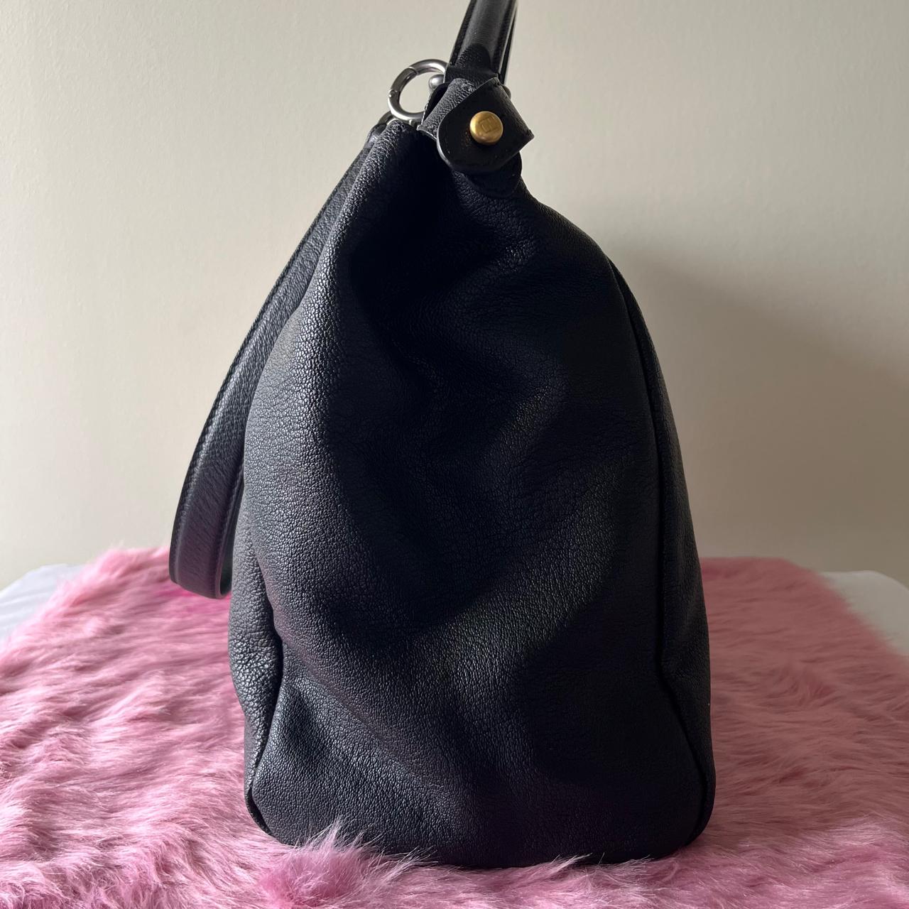 Fendi Peekaboo Top Handle Bag Leather Black β 8"H x 13"L x 4.7"W