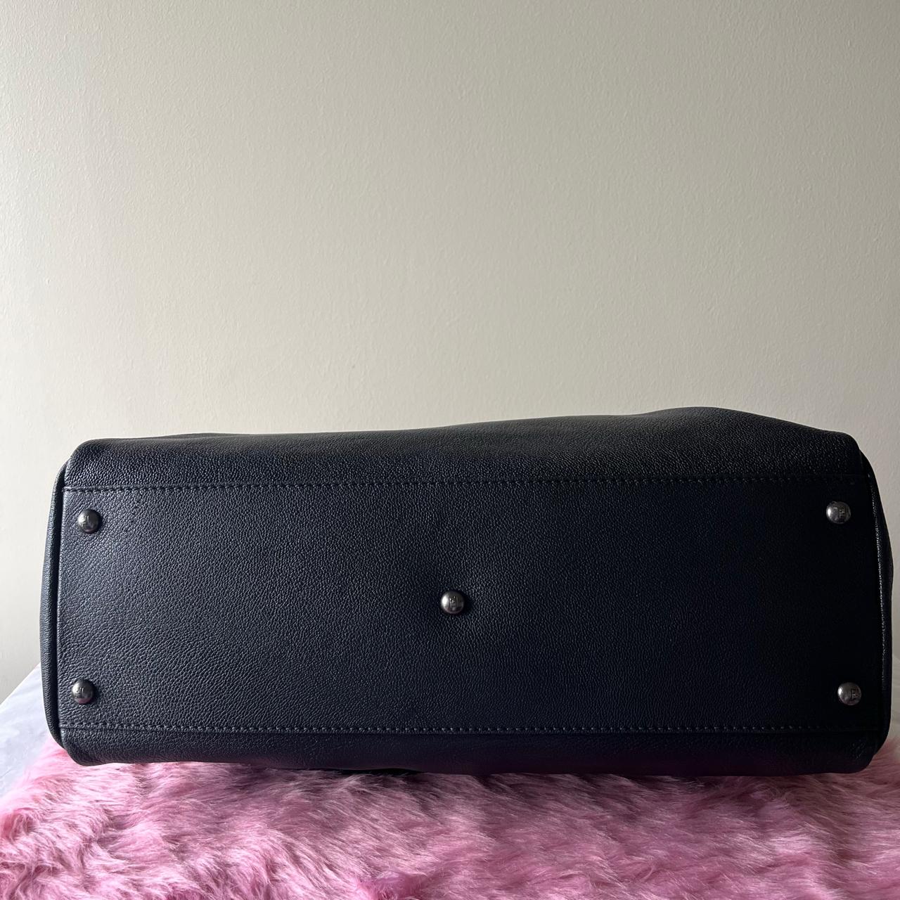 Fendi Peekaboo Top Handle Bag Leather Black β 8"H x 13"L x 4.7"W