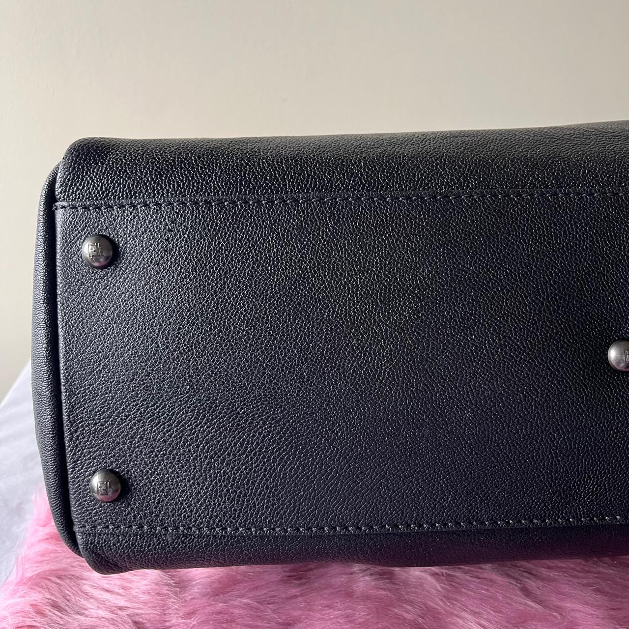 Fendi Peekaboo Top Handle Bag Leather Black β 8"H x 13"L x 4.7"W