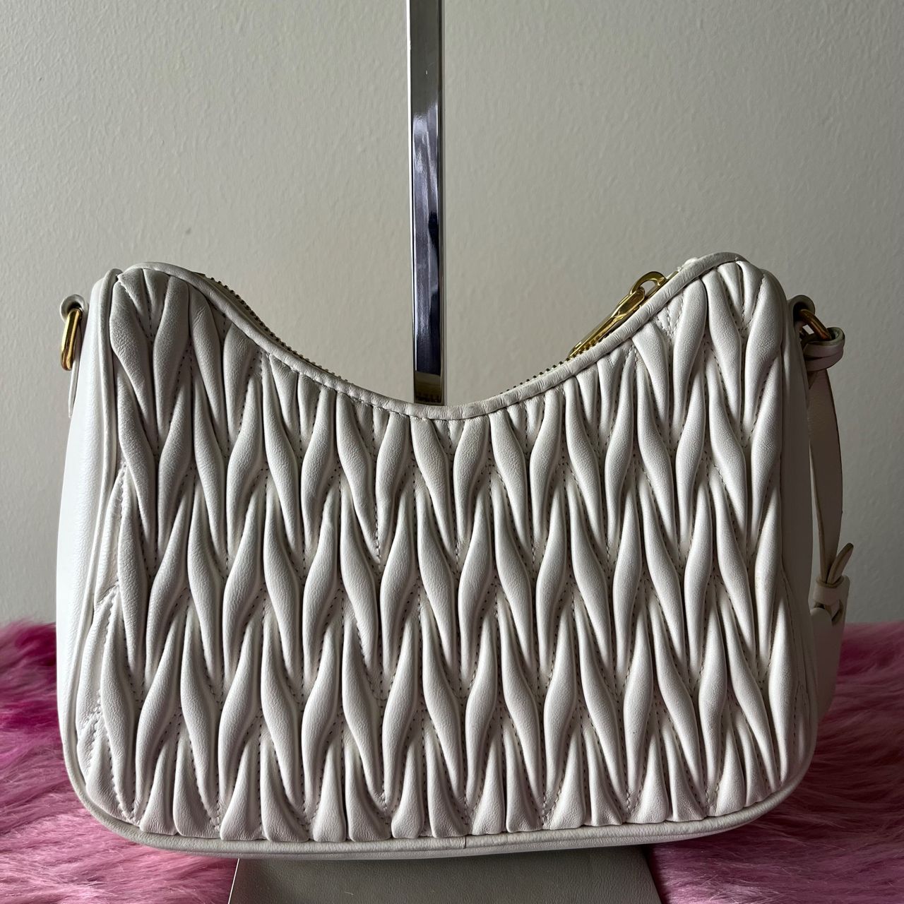Miu Miu White Crossbody β 5.9"H x 8.7"L x 2.4"W