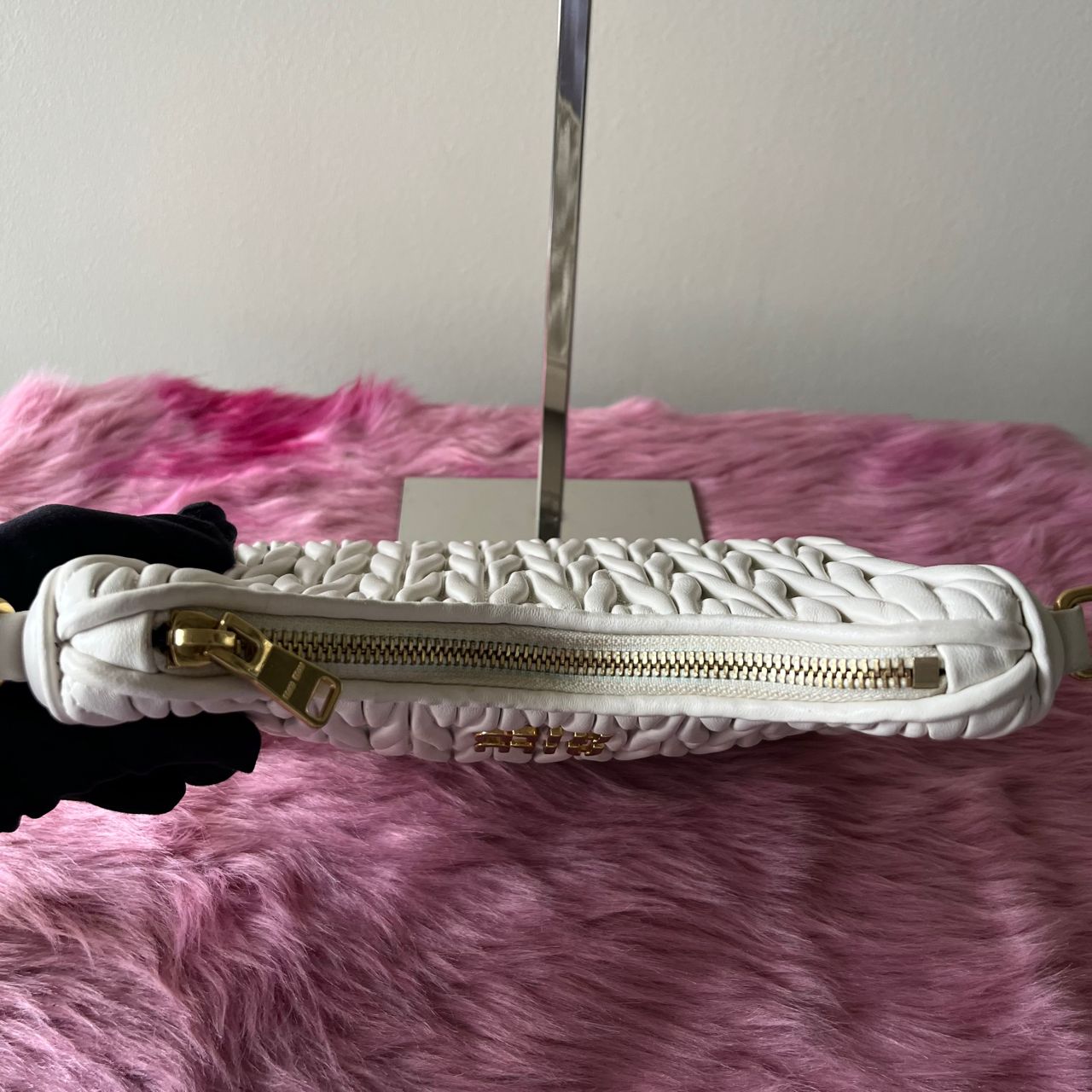 Miu Miu White Crossbody β 5.9"H x 8.7"L x 2.4"W