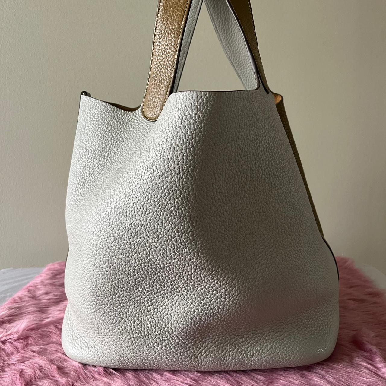 Hermès Picotin MM Gray & Brown – 8.5"H x 8.7"L x 6.7"W