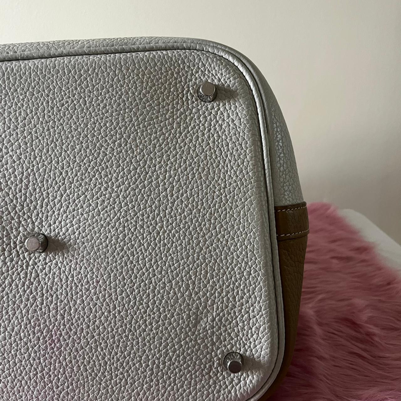 Hermès Picotin MM Gray & Brown – 8.5"H x 8.7"L x 6.7"W