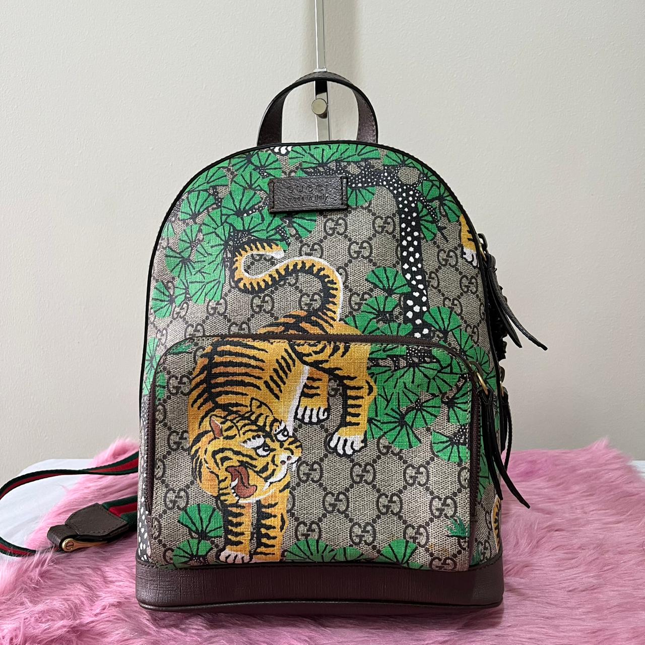 Gucci Bengal Tiger Backpack β 16"H x 12"L x 5"W