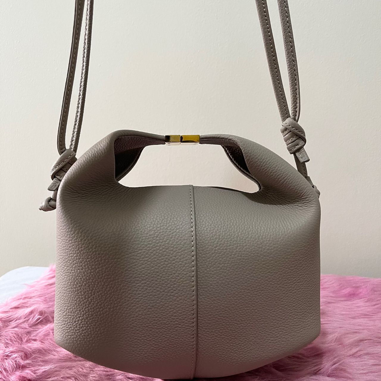 Polène Beri Taupe – 7.5"H x 9.4"L x 3.5"W