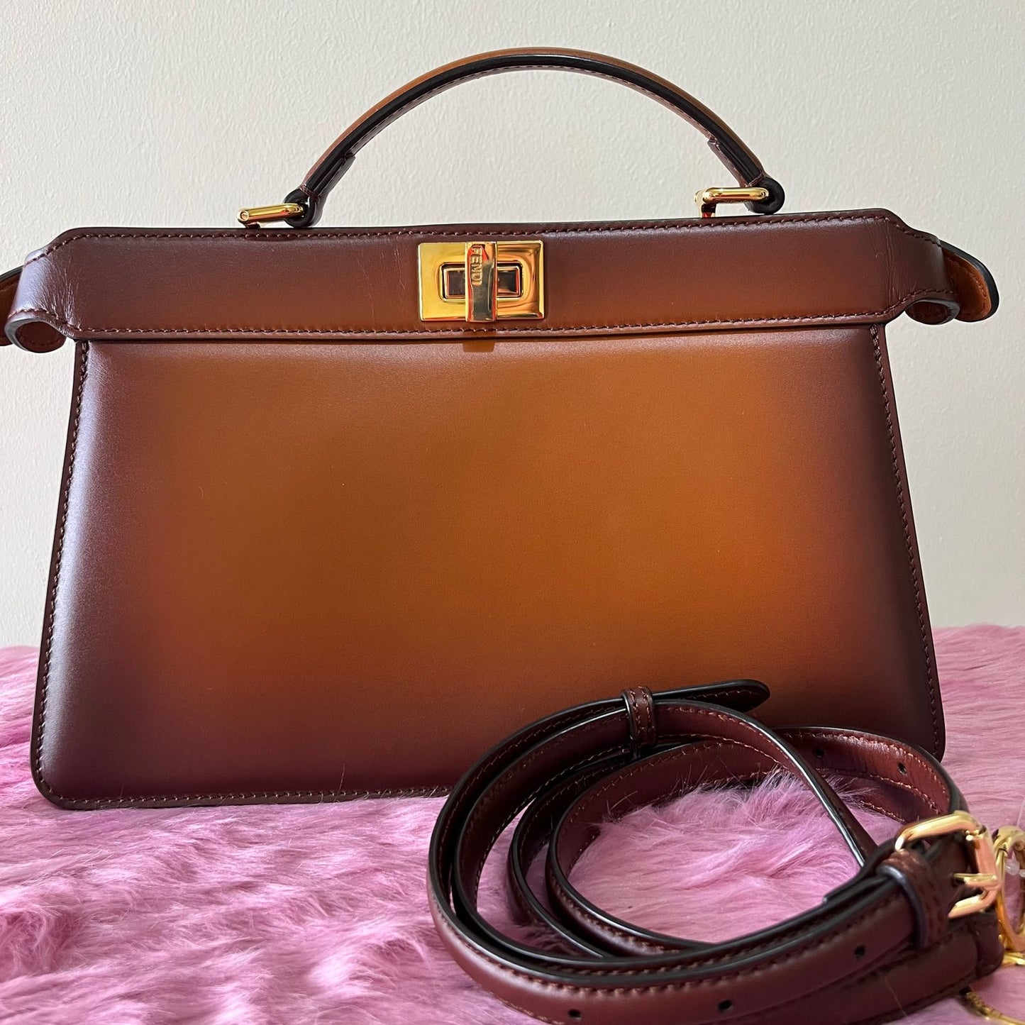 Fendi Peekaboo ISeeU East West – 6.5"H x 11.8"L x 4.3"W
