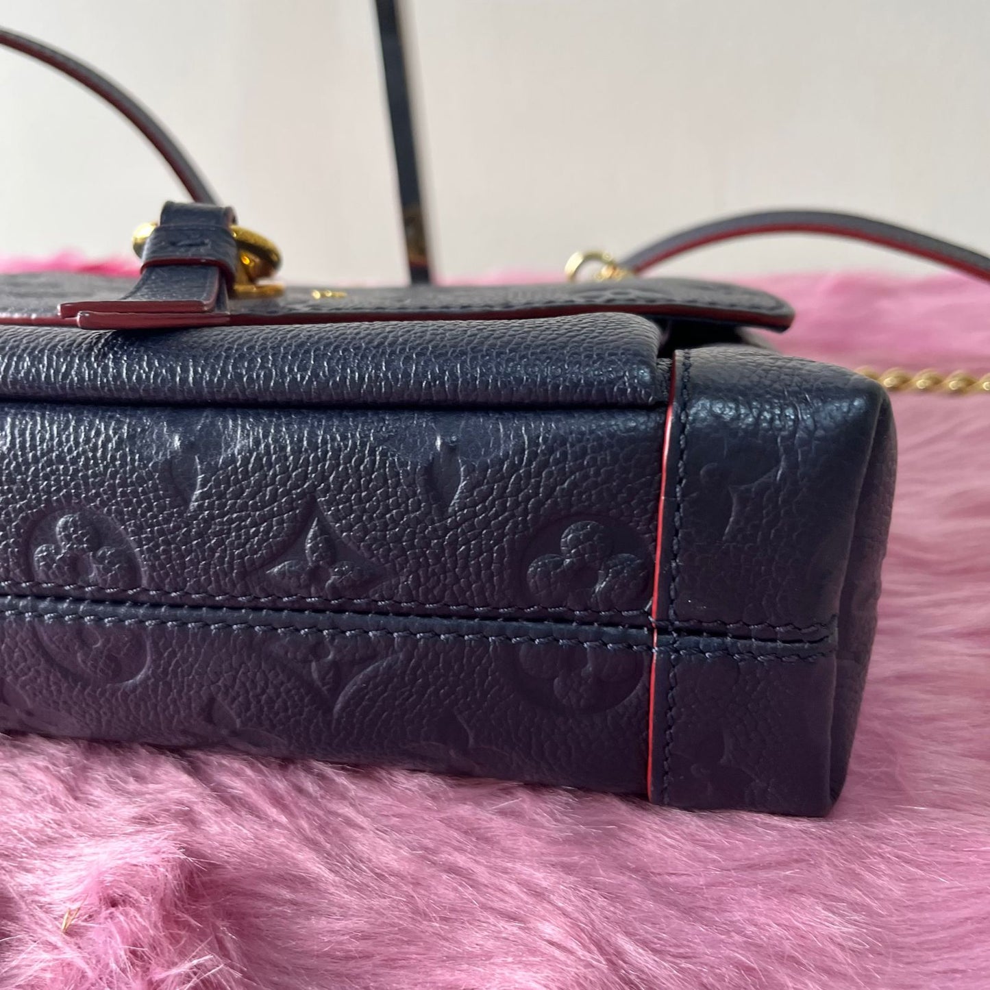 Louis Vuitton Blanche BB Monogram Empreinte Navy Blue β 6.3"H x 9.4"L x 3.5"W