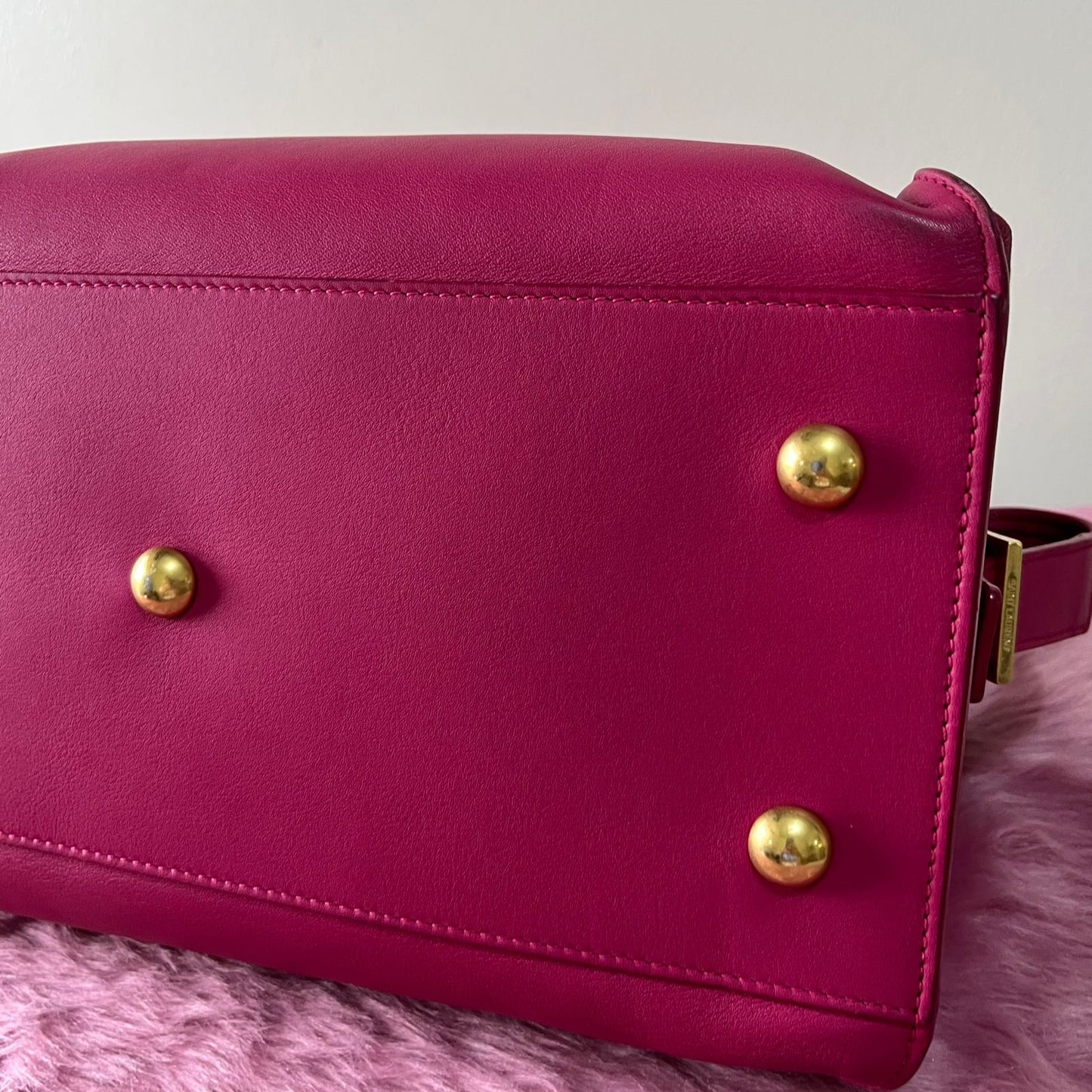 YSL Cabas Bag Hot Pink β 9"H x 13"L x 5"W