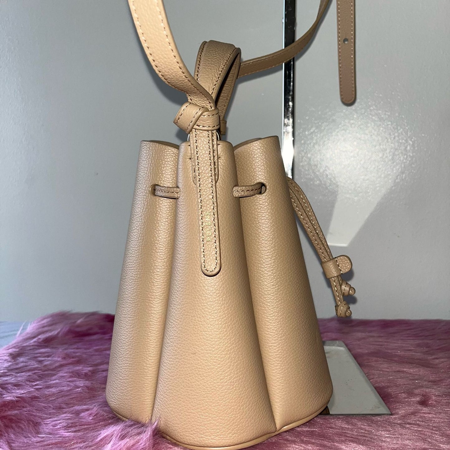 Polène Huit Small Beige – 7"H x 8.5"L x 3"W