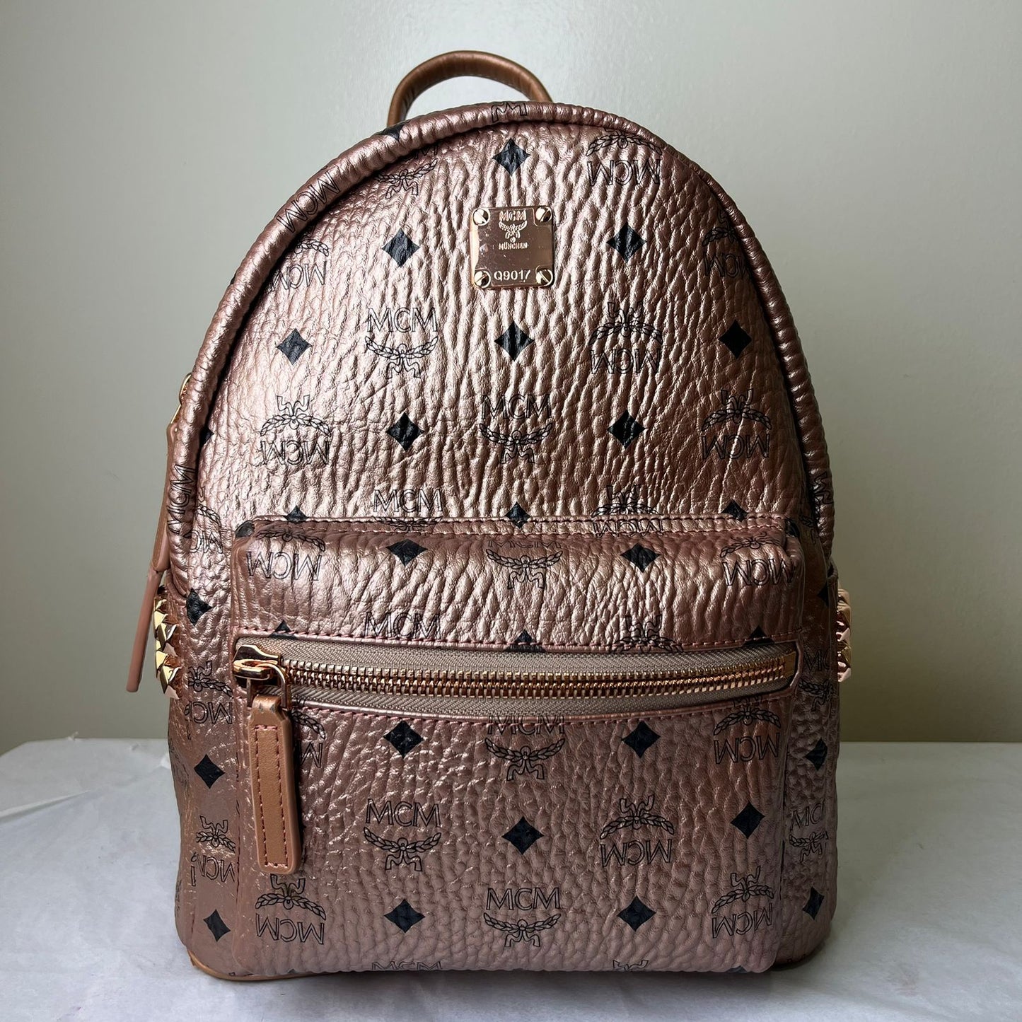 MCM Backpack Rose Gold – 16.5"H x 13"L x 6"W
