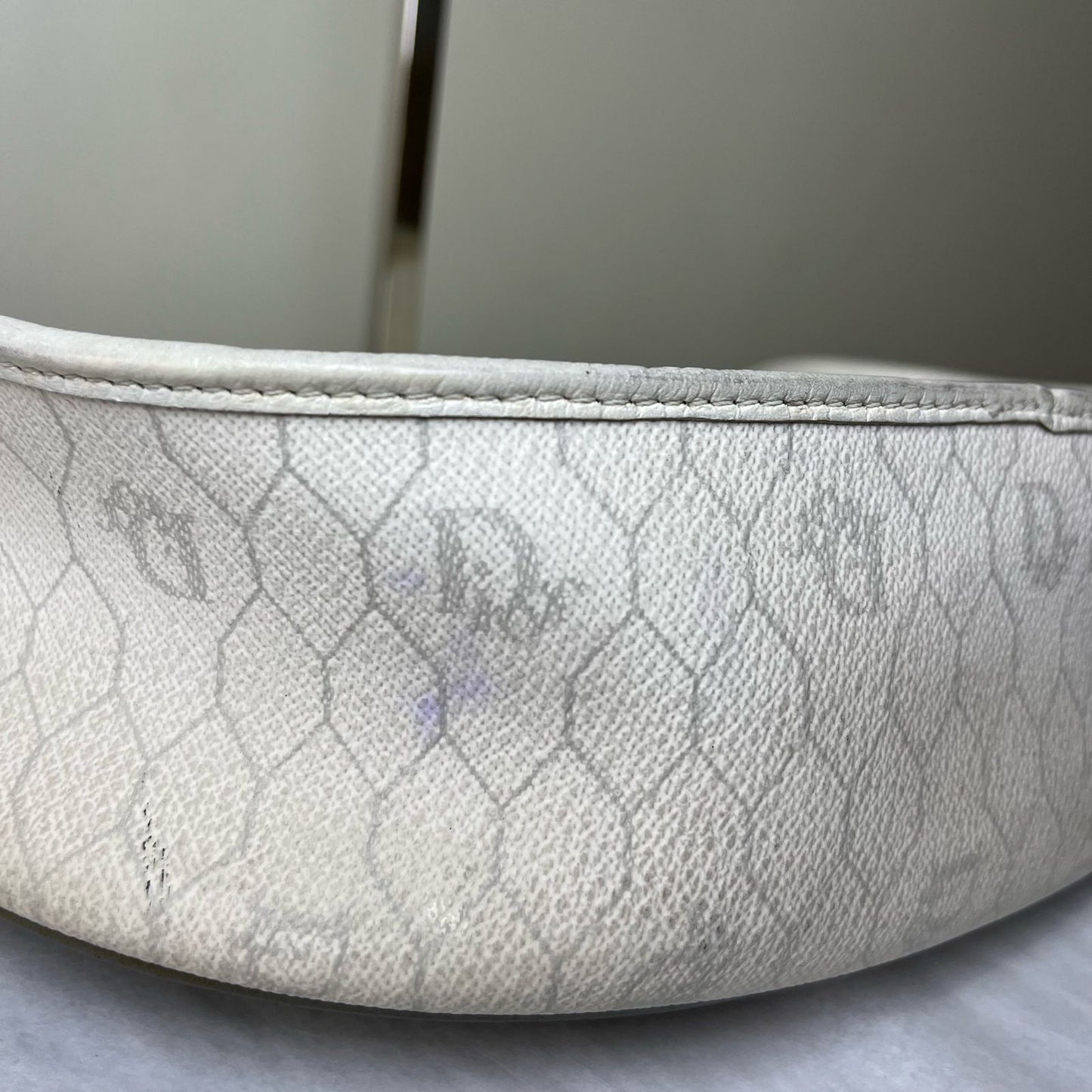 Dior Honeycomb Canvas Sling Off White – 6"H x 9.5"L x 2.5"W
