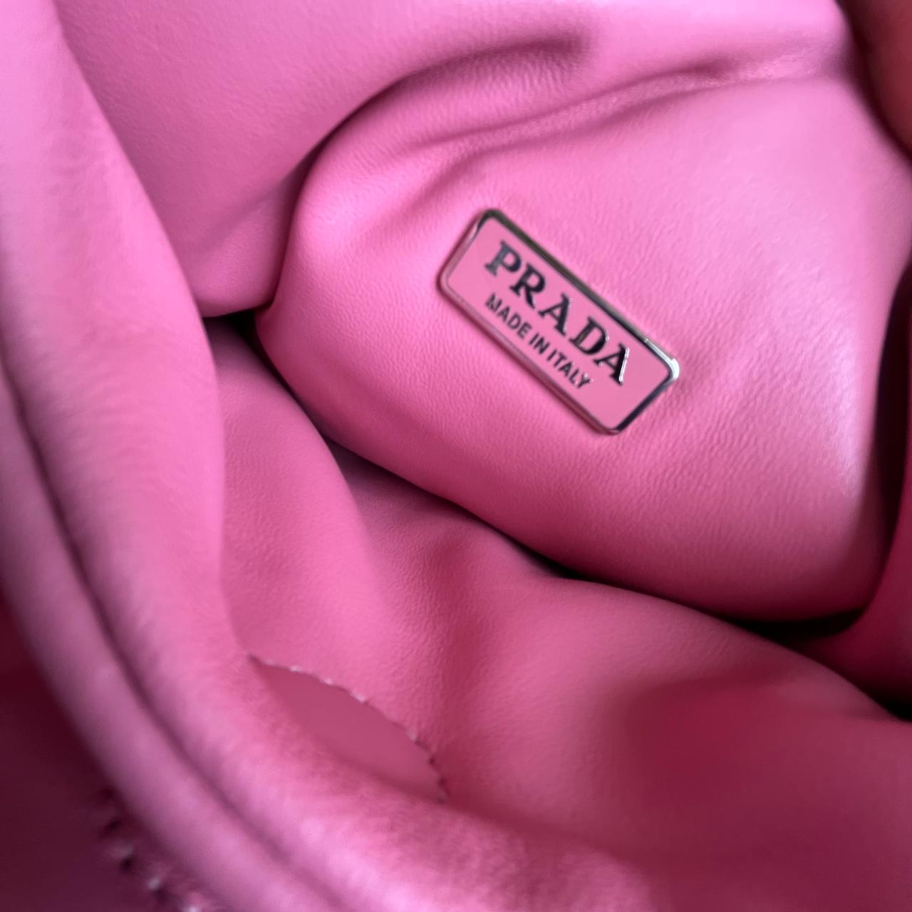 Prada Soft Padded Nappa Basket Pink β 6.5"H x 8.6"L x 3.7"W