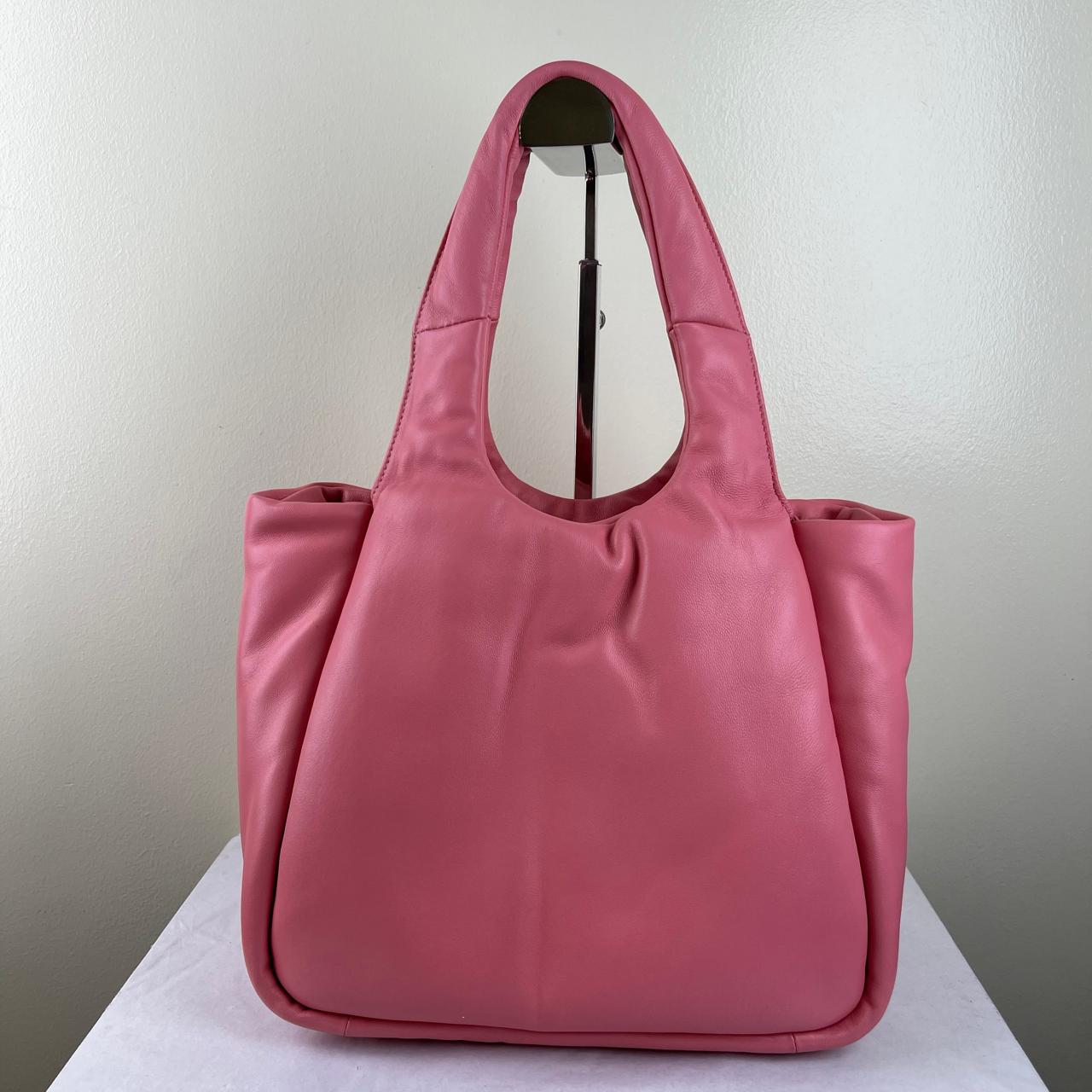 Prada Soft Padded Nappa Basket Pink β 6.5"H x 8.6"L x 3.7"W