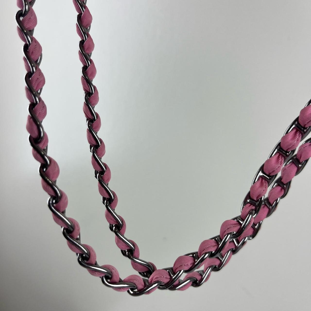 Prada Nappa Gaufre Chain Flap Pink β 5.5"H x 9.4"L x 2.8"W
