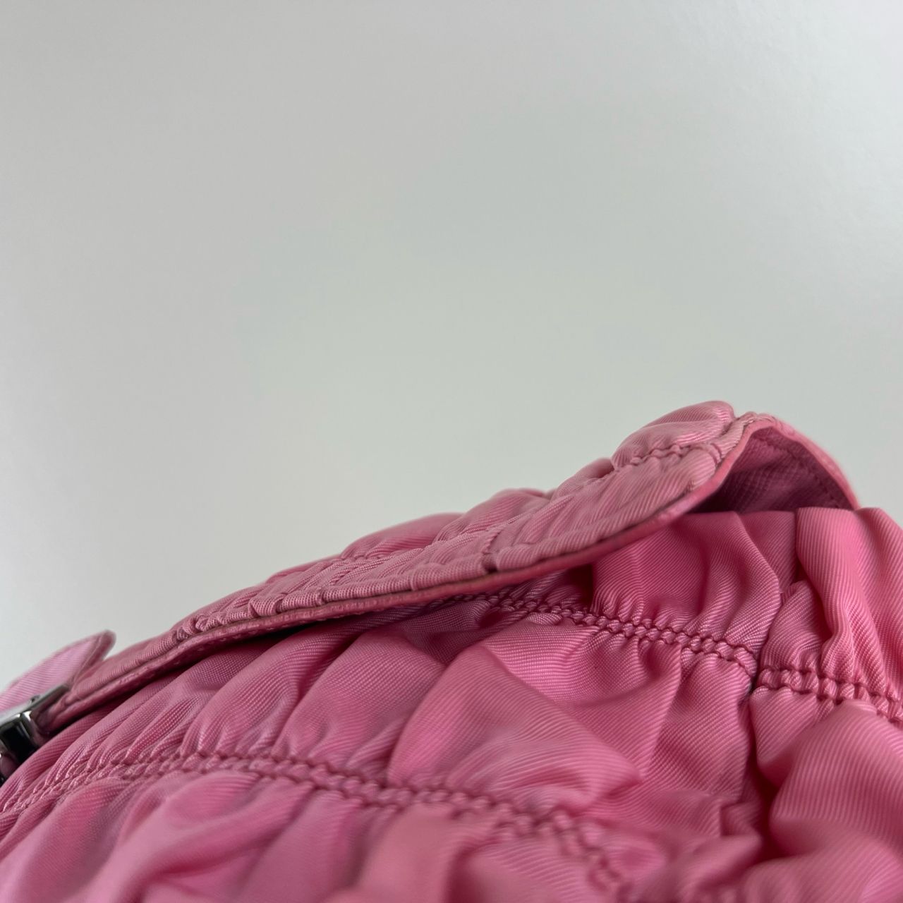 Prada Nappa Gaufre Chain Flap Pink β 5.5"H x 9.4"L x 2.8"W