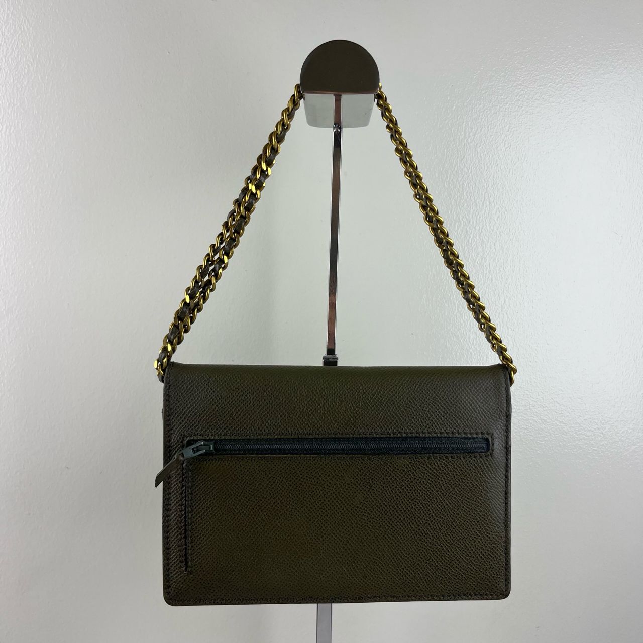 Chanel Wallet on Chain Army Green – 5"H x 7.5"L x 1.5"W