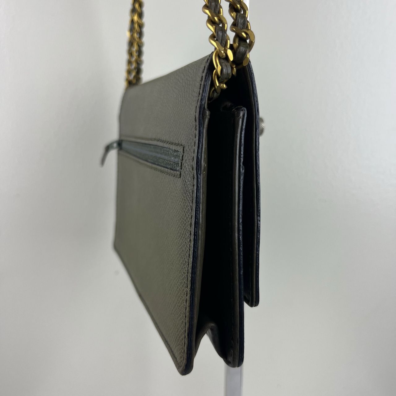 Chanel Wallet on Chain Army Green – 5"H x 7.5"L x 1.5"W