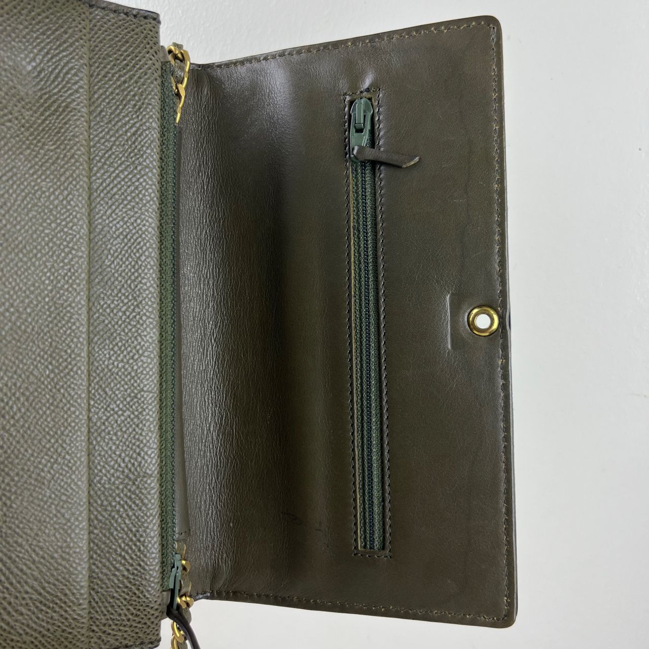 Chanel Wallet on Chain Army Green – 5"H x 7.5"L x 1.5"W