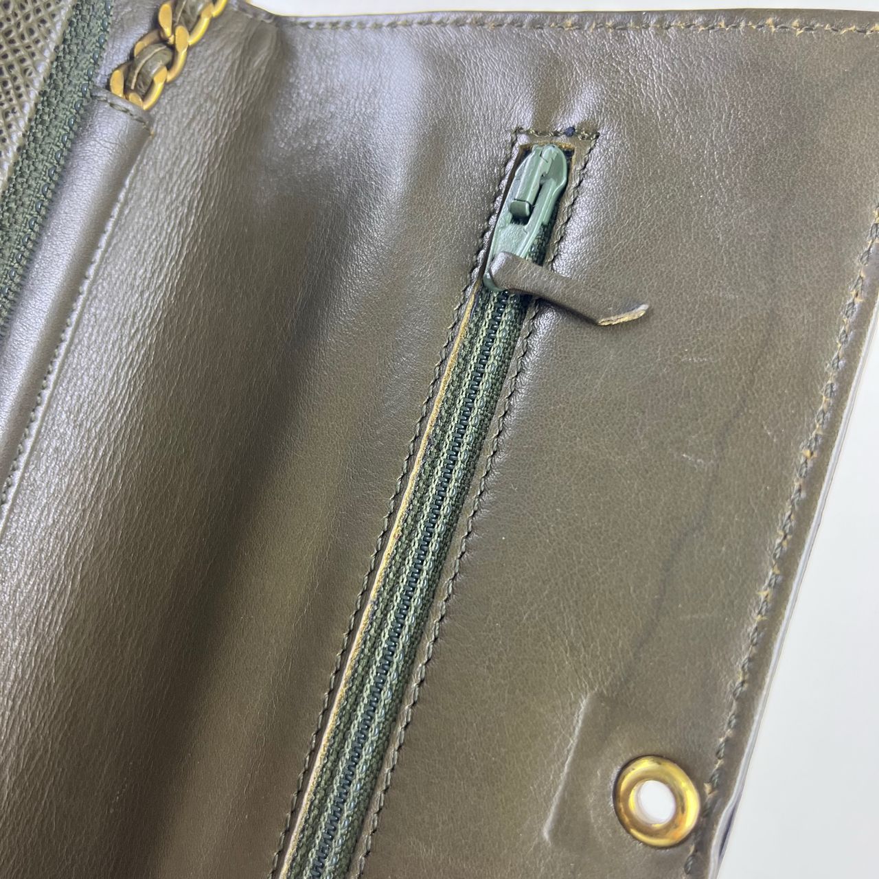 Chanel Wallet on Chain Army Green – 5"H x 7.5"L x 1.5"W
