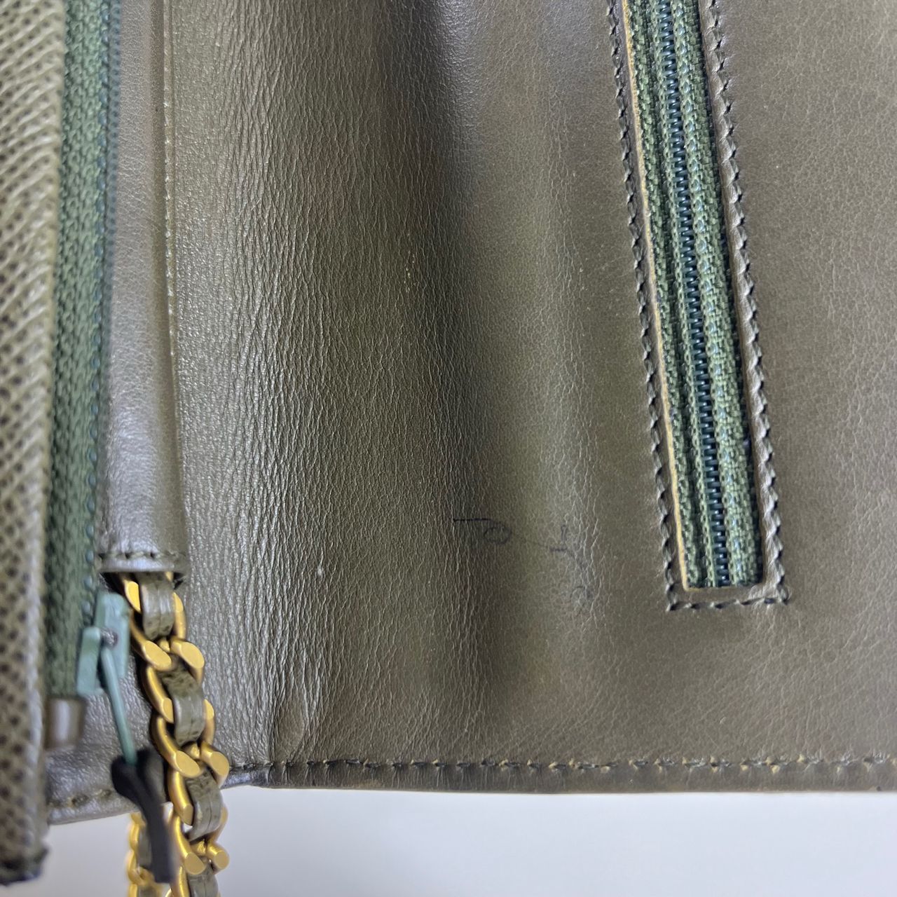 Chanel Wallet on Chain Army Green – 5"H x 7.5"L x 1.5"W