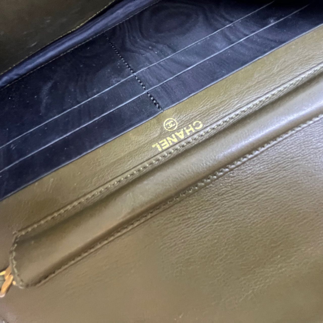 Chanel Wallet on Chain Army Green – 5"H x 7.5"L x 1.5"W