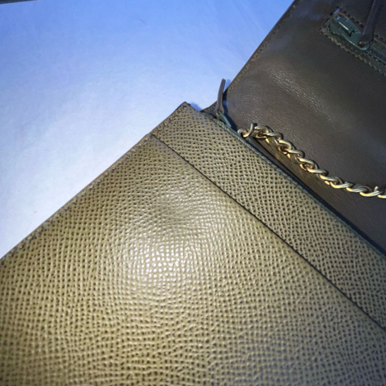 Chanel Wallet on Chain Army Green – 5"H x 7.5"L x 1.5"W