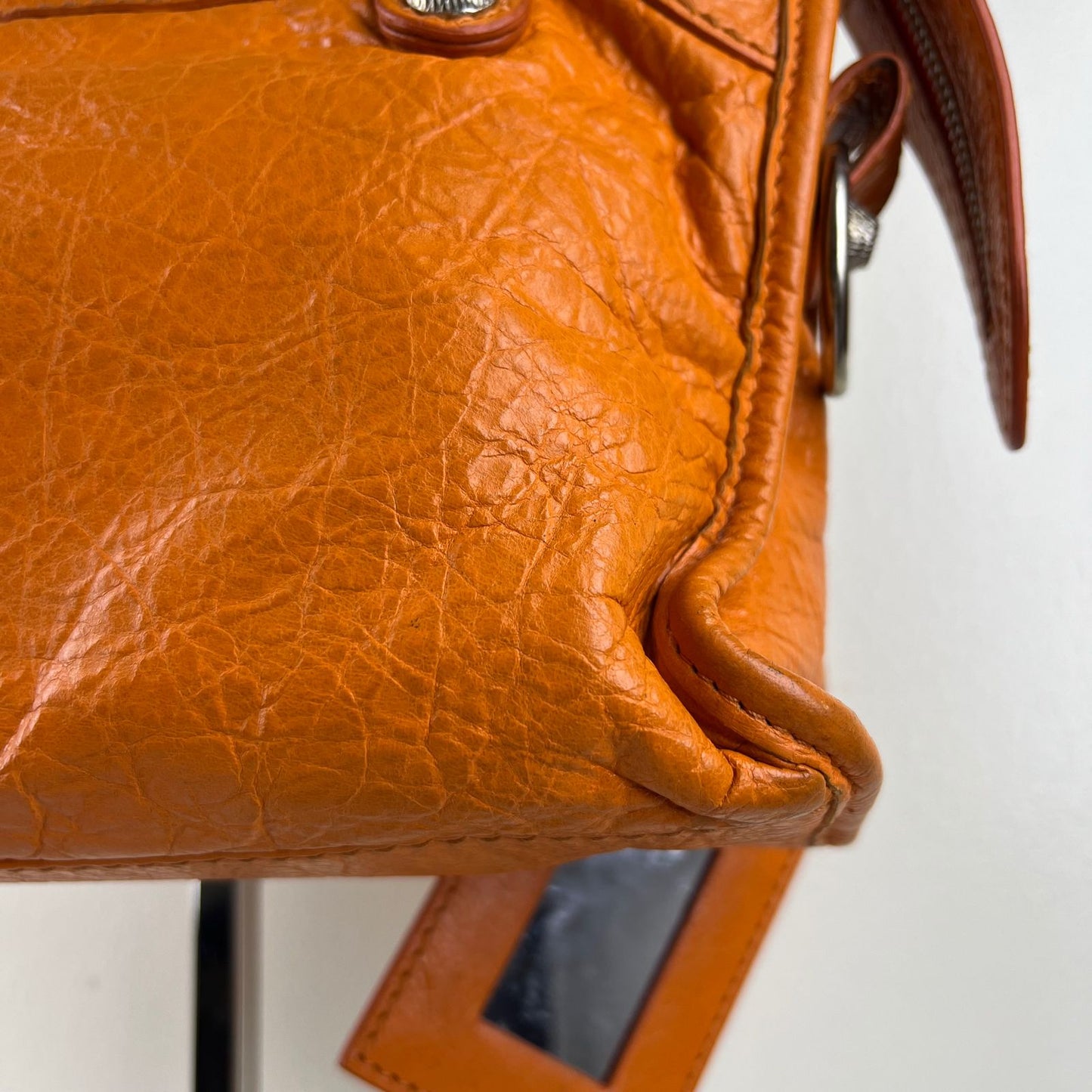 Balenciaga Mini City Orange β H6.2" x L9.4" x W3.1"