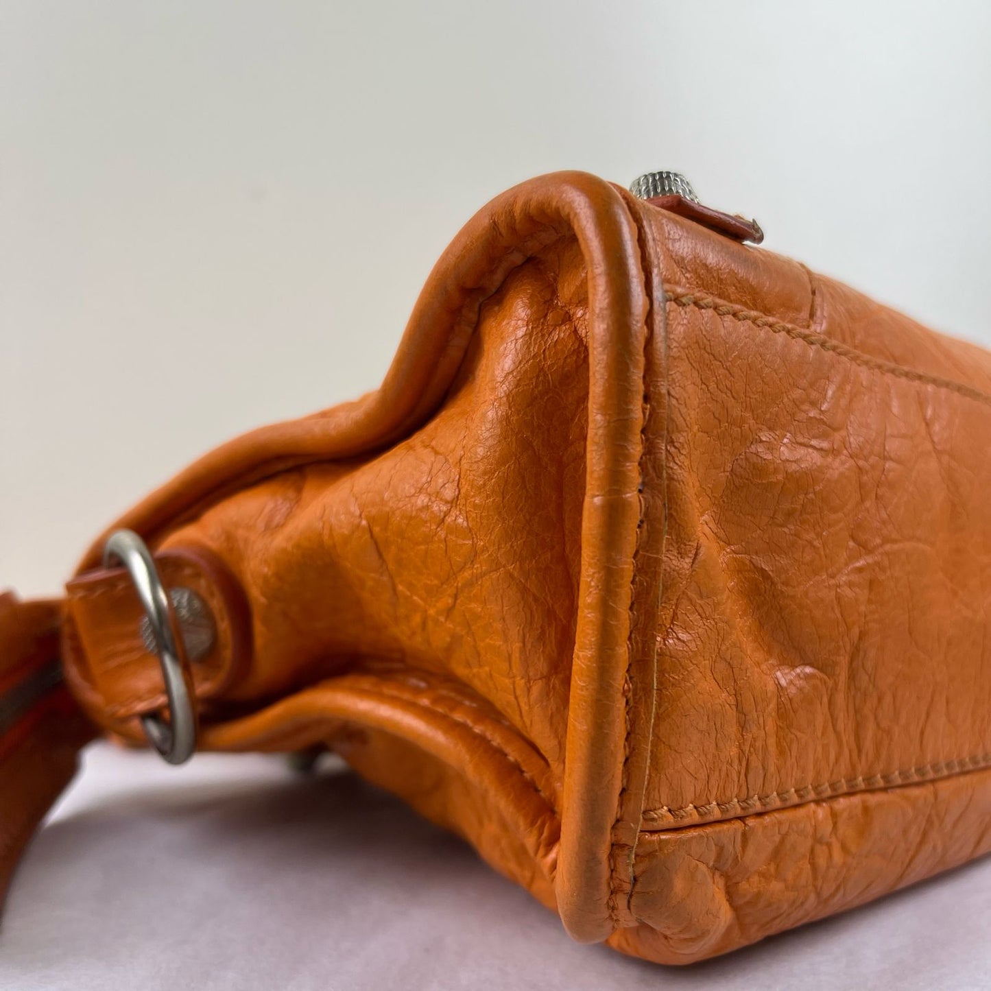 Balenciaga Mini City Orange β H6.2" x L9.4" x W3.1"