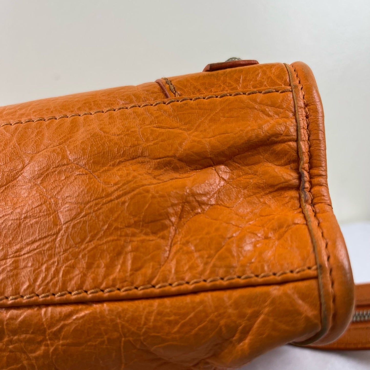 Balenciaga Mini City Orange β H6.2" x L9.4" x W3.1"