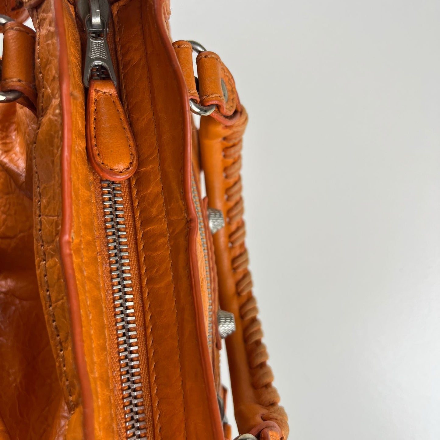 Balenciaga Mini City Orange β H6.2" x L9.4" x W3.1"