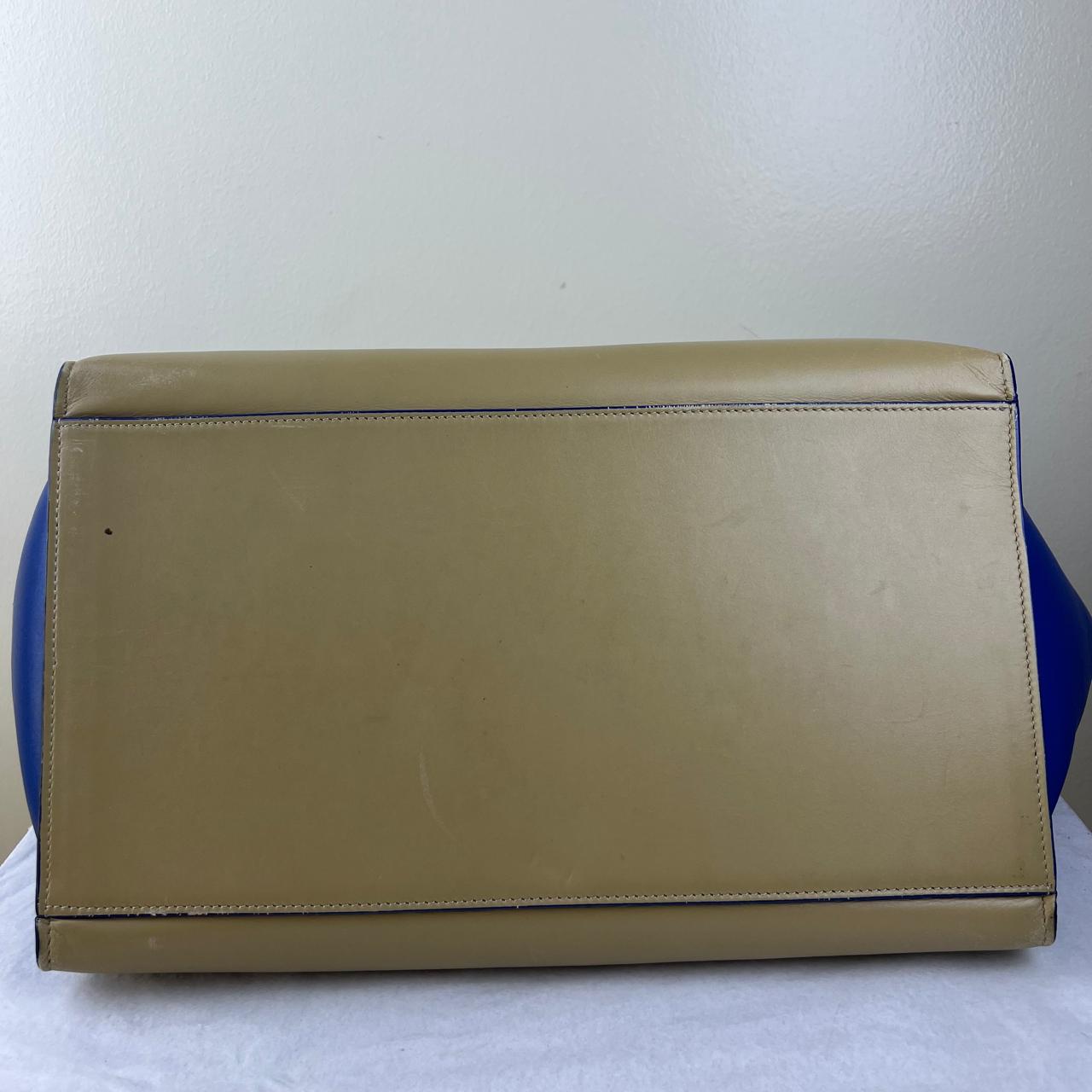 Celine Medium Trapeze Beige/Blue – 9"H x 12"L x 7"W