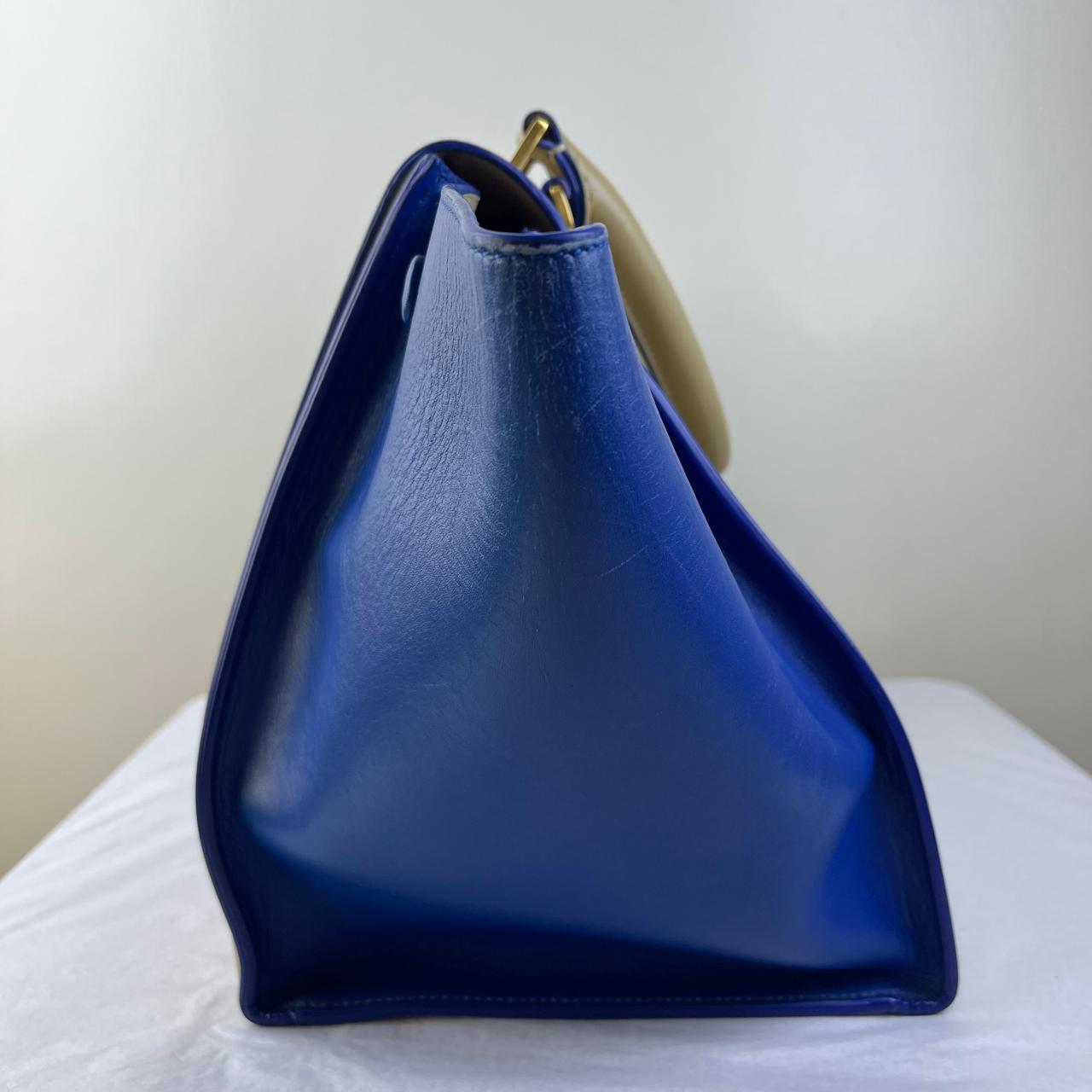 Celine Medium Trapeze Beige/Blue – 9"H x 12"L x 7"W
