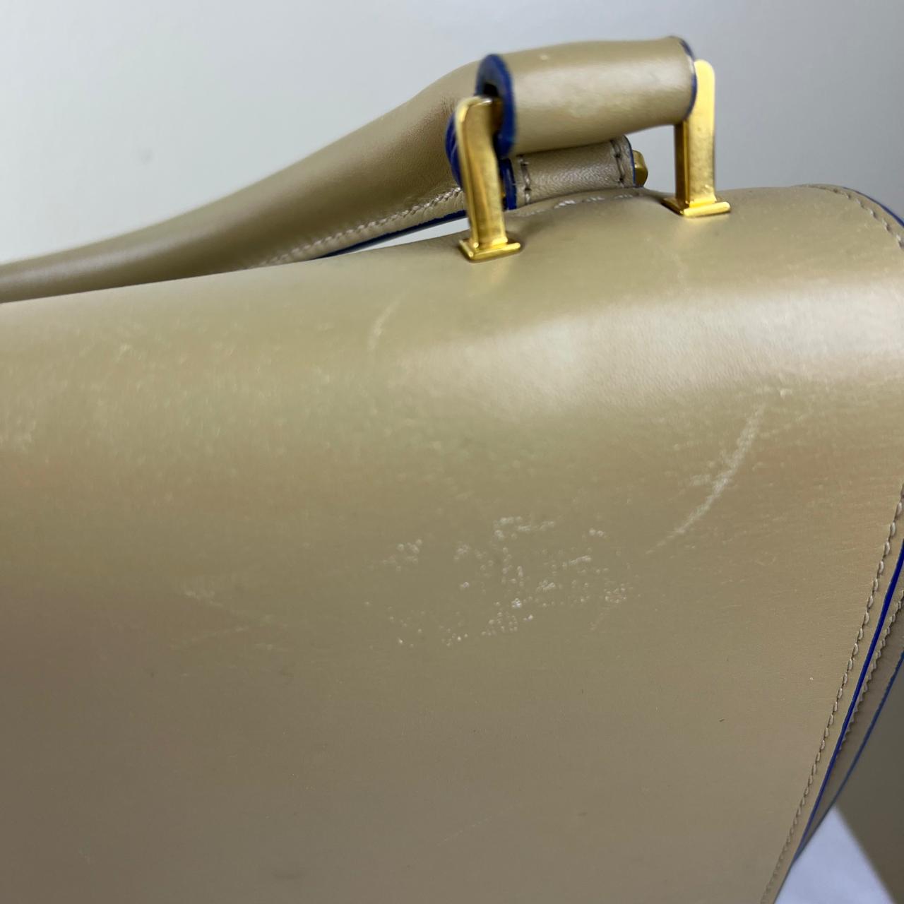 Celine Medium Trapeze Beige/Blue – 9"H x 12"L x 7"W