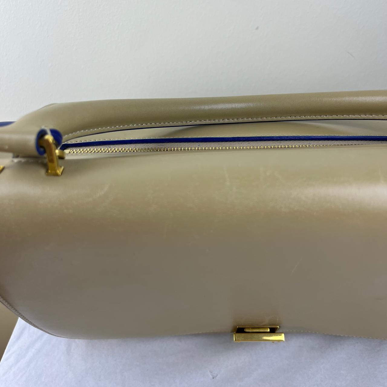 Celine Medium Trapeze Beige/Blue – 9"H x 12"L x 7"W