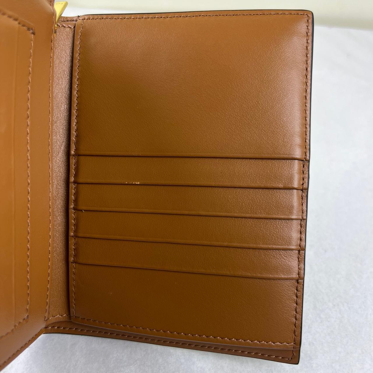 Celine Triomphe Canvas Compact Wallet – 3.9"H x 4.1"L x 1"W