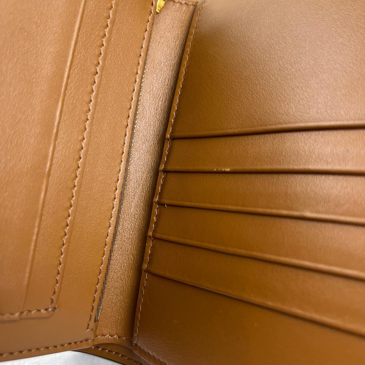 Celine Triomphe Canvas Compact Wallet – 3.9"H x 4.1"L x 1"W