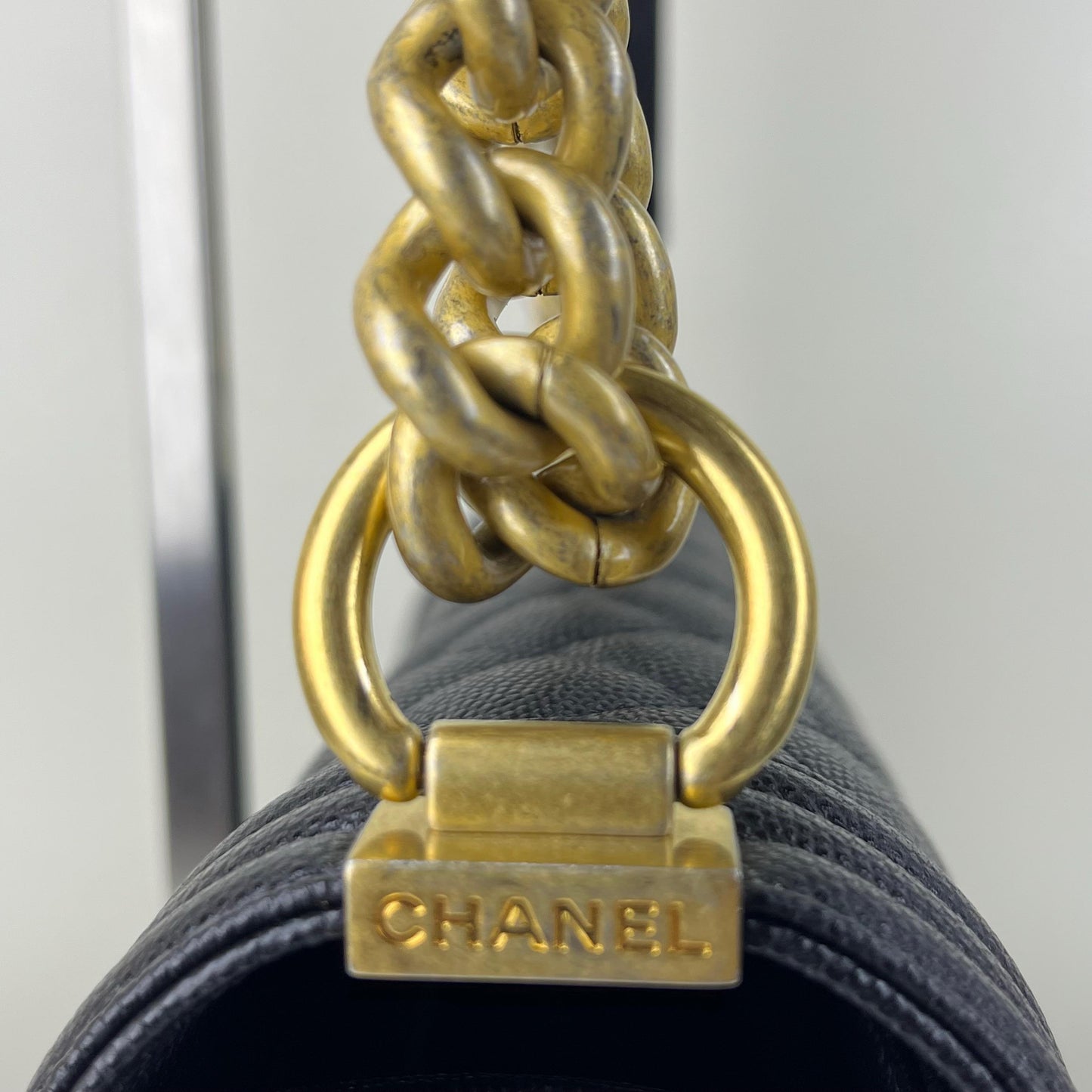 Chanel Le Boy Black – 5.9"H x 9.8"L x 3.5"W