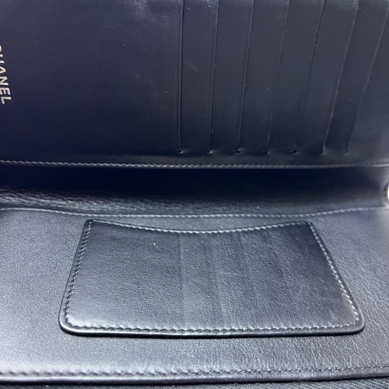 Chanel Long Black Leather Wallet