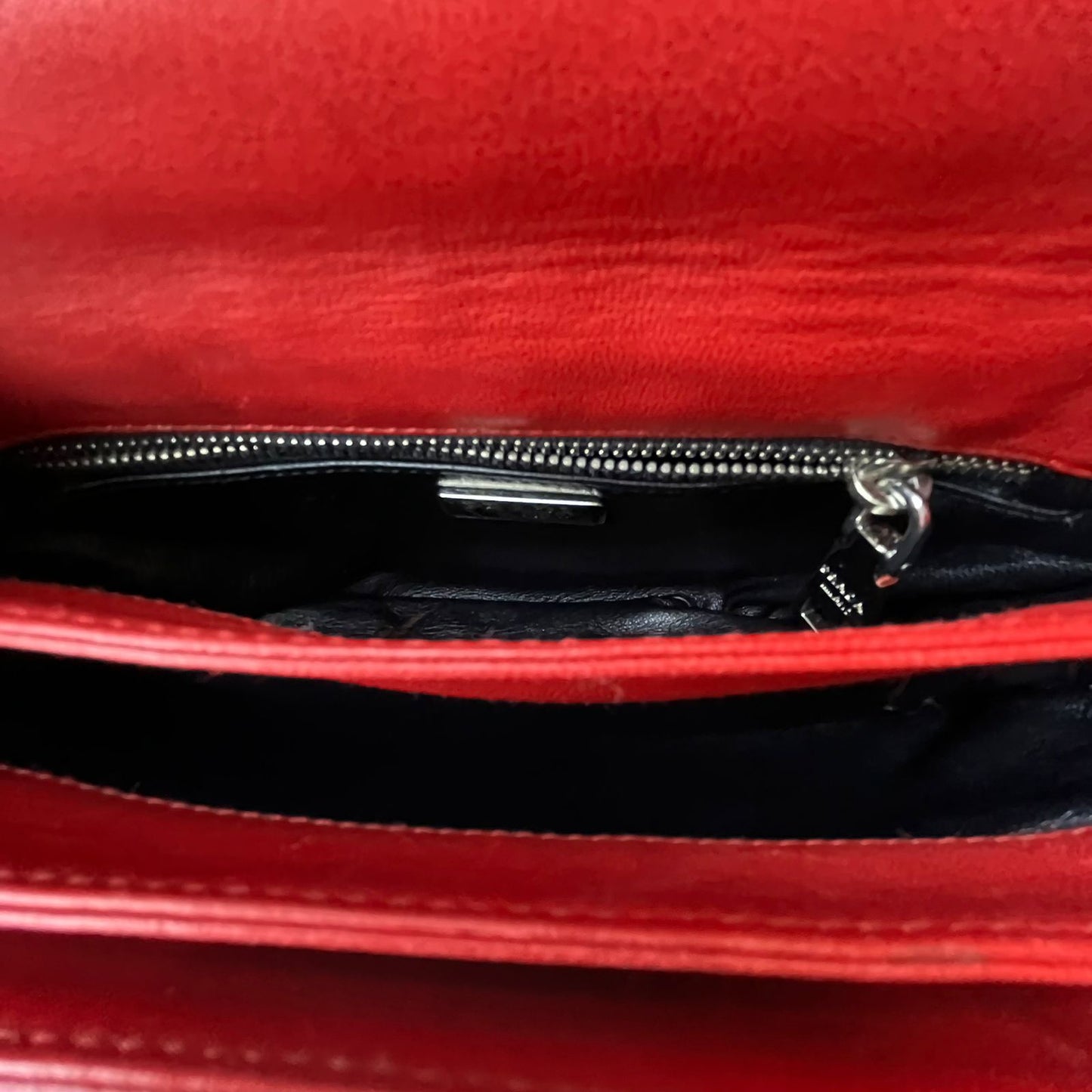 Prada Nappa Gaufre Wallet on Chain Red