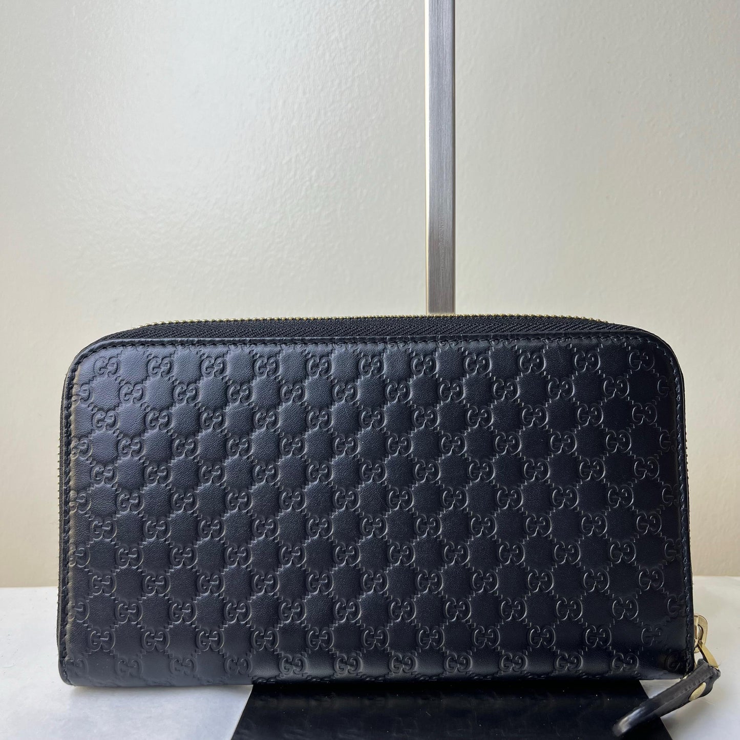 Gucci Micro Guccissima Leather Long Wallet - Black